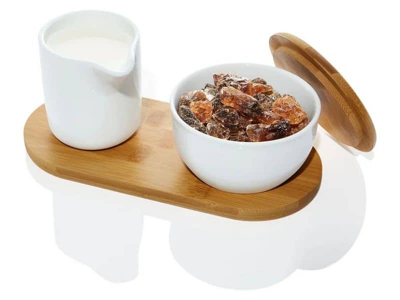 Elegant Set – Sugar Bowl & Milk Jug with Tray (4 pcs) 1