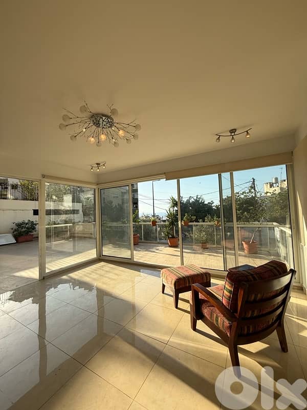 Spacious Sunny apartment for rent in Naccache W/ Huge terrace 0