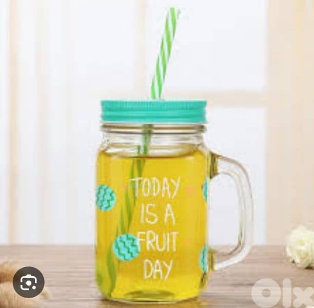 glass mason jars with straw 0