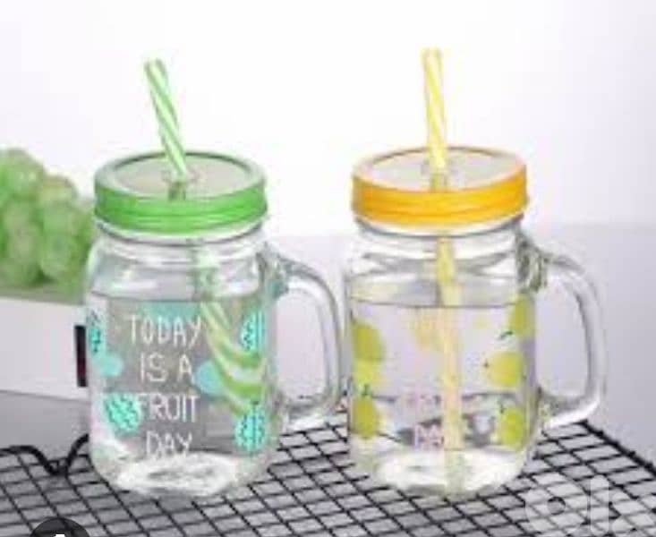 glass mason jars with straw 2
