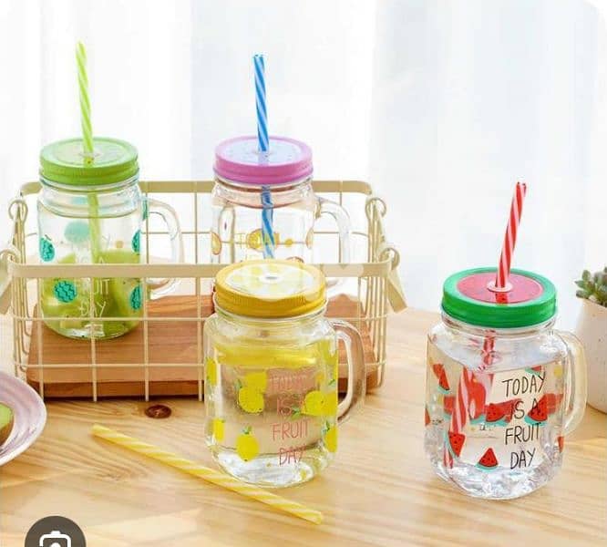 glass mason jars with straw 3