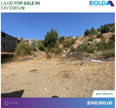 Prime Land with highway Frontage 4Sale in Faytroun-أرض للبيع في فيطرون
