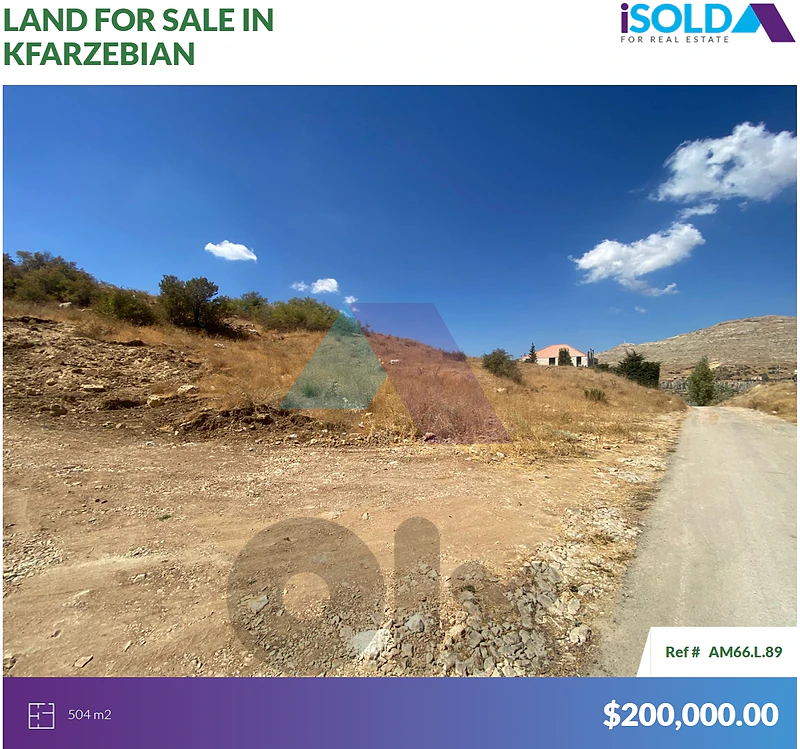 Prime Land +mountain view 4Sale in Kfarzebian- أرض للبيع في كفردبيان