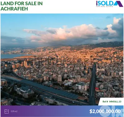 Prime Land+open view 4Sale in Achrafieh - أرض للبيع في الأشرفية