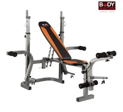 Foldable weight lifting bench with arm curls