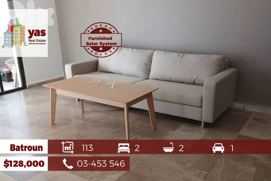 Batroun 113m2 | Renovated | Solar System | Brand New | Furnished | HJ 0