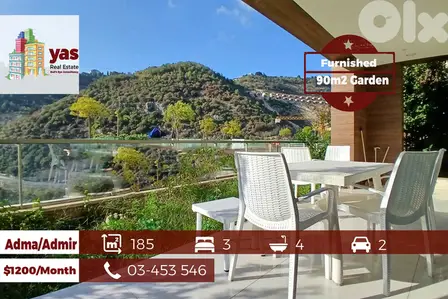 Adma/Admir 185m2 | 90m2 Garden | Furnished Flat | Rent | Calm Area |IV