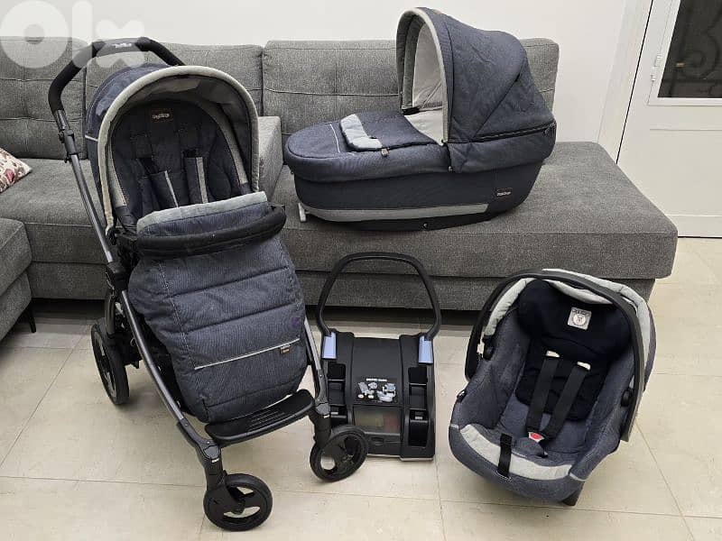 Peg Perego Book 51 - Denim Blue - Stroller + Carrycot + Car Seat 0