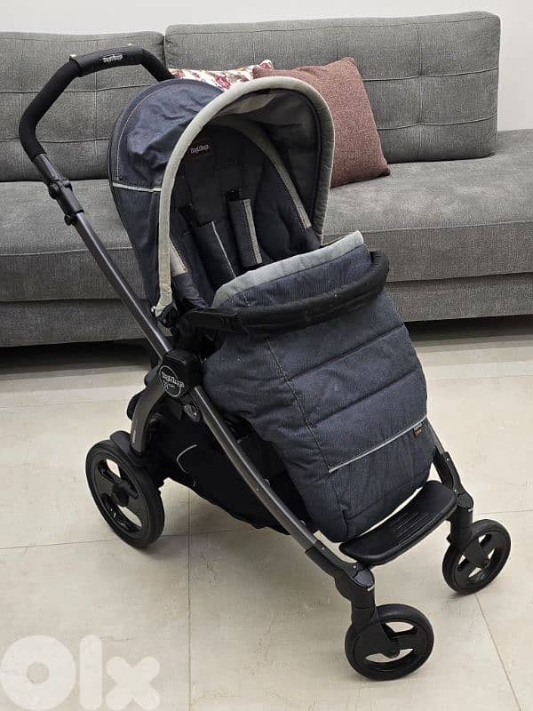 Peg Perego Book 51 - Denim Blue - Stroller + Carrycot + Car Seat 7