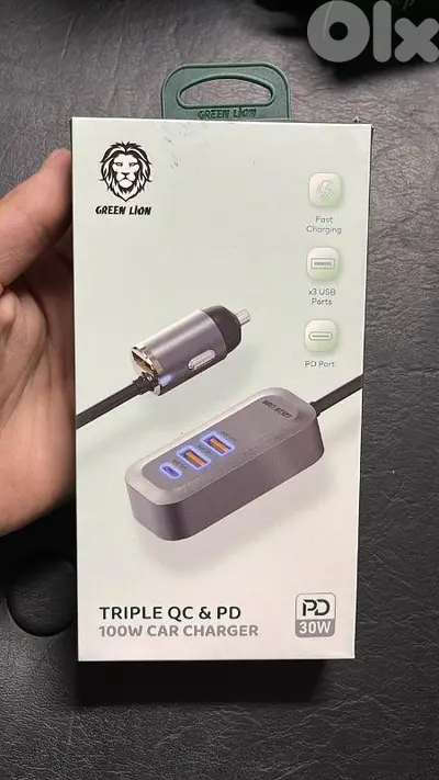 Green lion triple QC&PD 100w car charger 17$