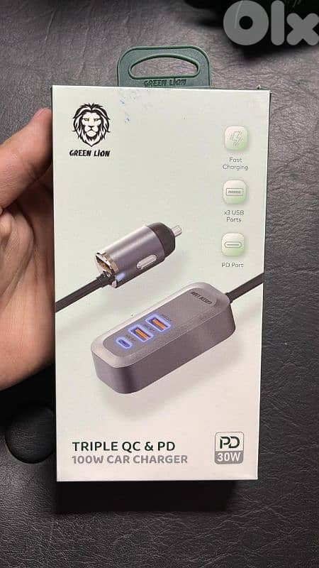 Green lion triple QC&PD 100w car charger 17$ 0