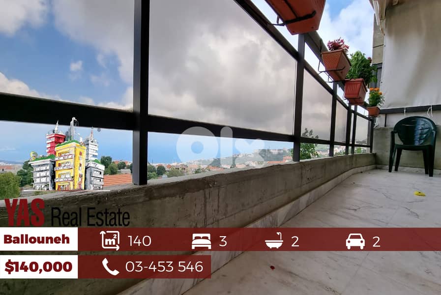 Ballouneh 140m2 | Panoramic View | Upgraded | Excellent Condition | 0