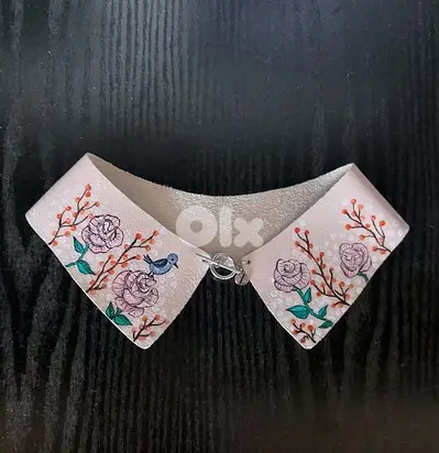 Real leather collar