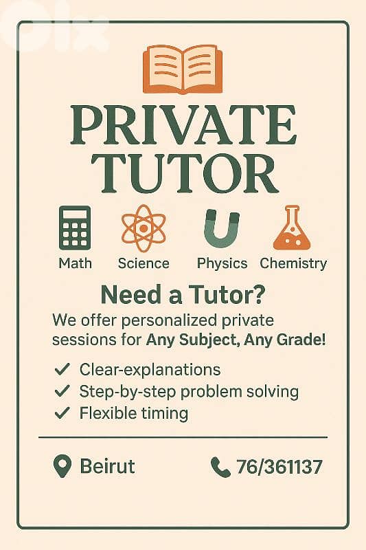 private Teacher (matière scientifique) 25$/hour 0
