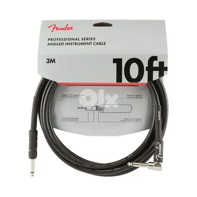 Fender Professional Series Instrument Cable, Straight-Angle, 10', Blac