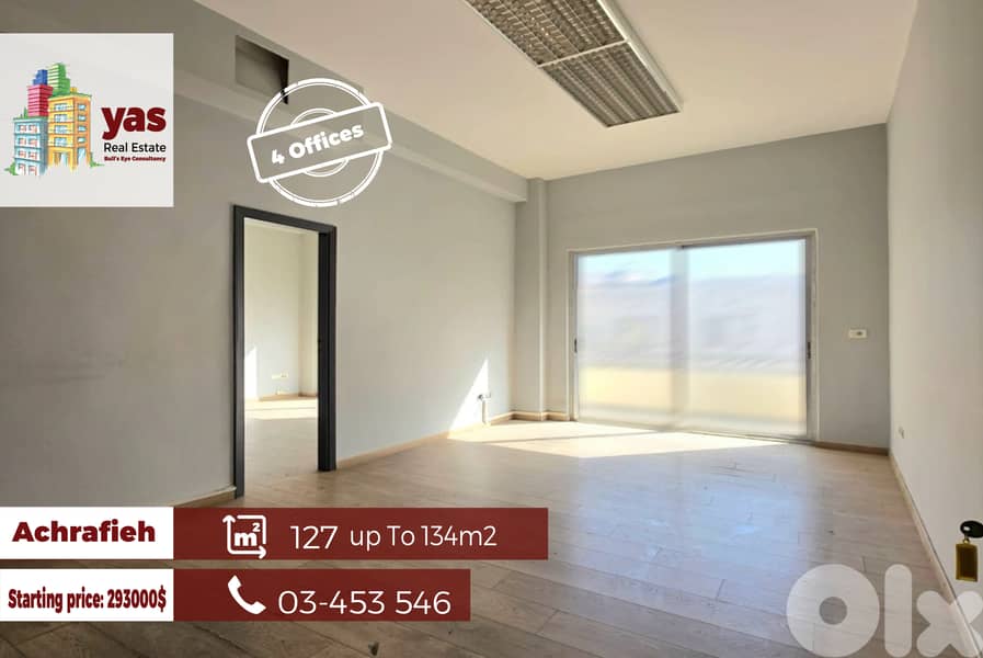 Achrafieh/Saifi 127m2 Up To 134m2 | 4 Offices Space |Prime Location|SK 0