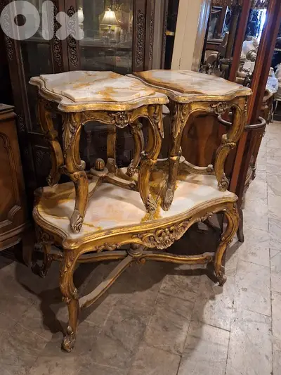set of 3 marble tables