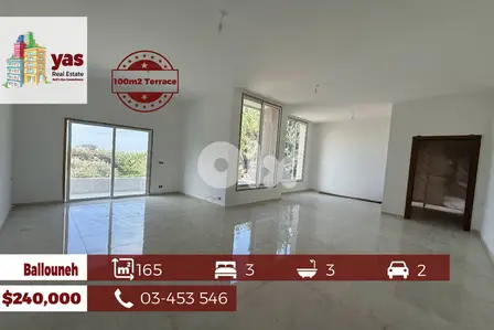 Ballouneh 165m2 | 100m2 Terrace/Garden | Private Entrance | TYT