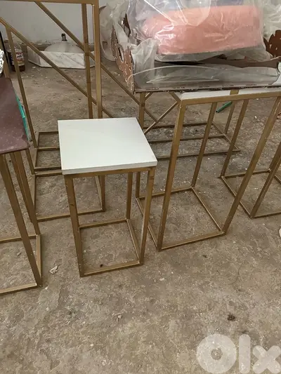 event decoration 5 metallic tables gold square