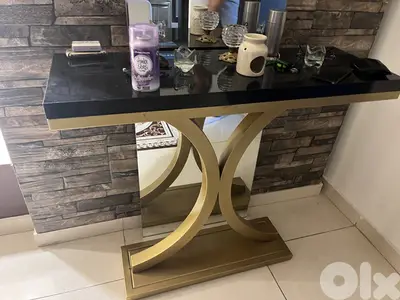 Console with mirror