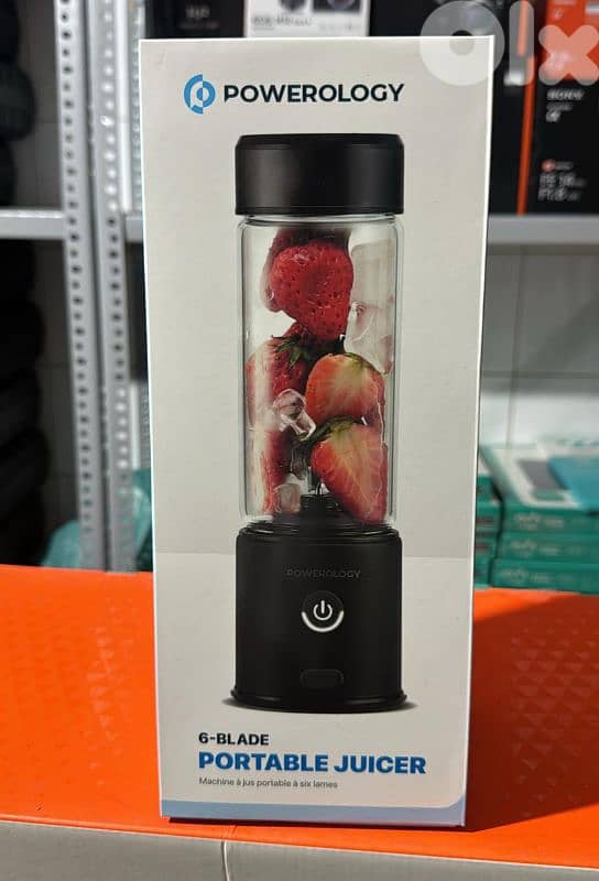 Powerology 6-Blade Portable Juicer 450ml 0