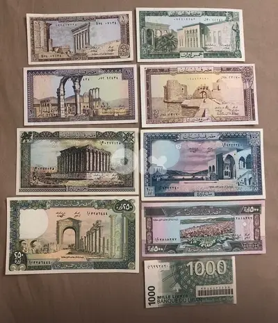 9 UNC banknotes Lebanon 9 UNC banknotes Lebanon