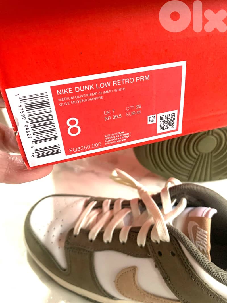 Nike Dunk Low Retro PRM Medium Olive Original - Size 41 10