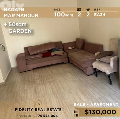 Apartment for sale in Hadath mar maroun EA34 شقة  للبيع في حدث