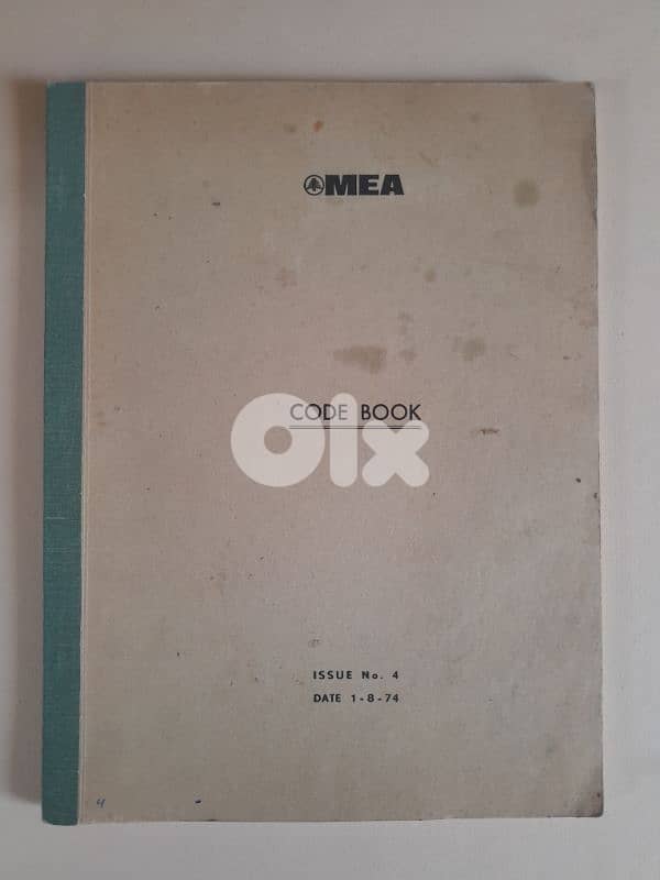 Middle east airlines code book MEA nbr. 4 1974 0