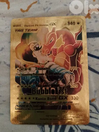 Charizard and blastoise pokemon golden card. Charizard and blastoise pokemon golden card.