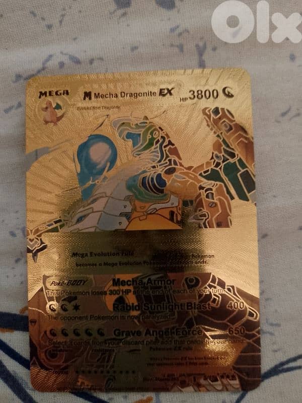 Mecha dragonite pokemon golden card. 0