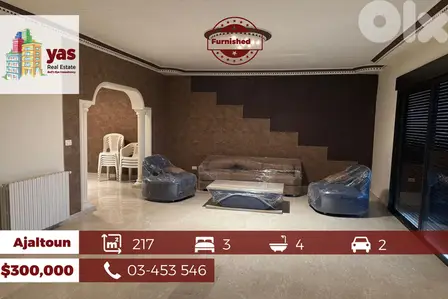 Ajaltoun 217m2 | Excellent Condition | Panoramic View | Furnished | TO
