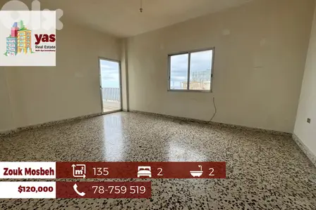 Zouk Mosbeh 135m2 | Well Maintained | Calm Area | EL/DA