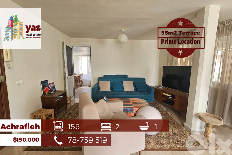 Achrafieh 156m2 | 55m2 Terrace | Duplex | Prime Location | Catch | OH 0