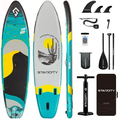 STADCITY SHINY GREEN Stand Up Paddle Board + D-RINGS for kayak seat