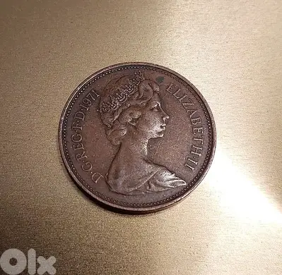 England 1971 Q. Elizabeth II two new pence coin