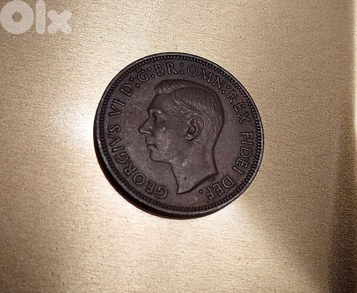 England 1952  bronze half penny KGVI 0