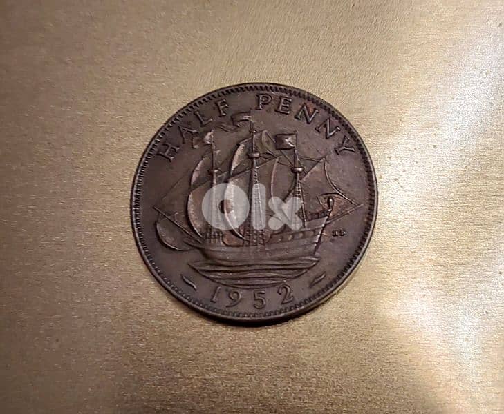 England 1952  bronze half penny KGVI 1