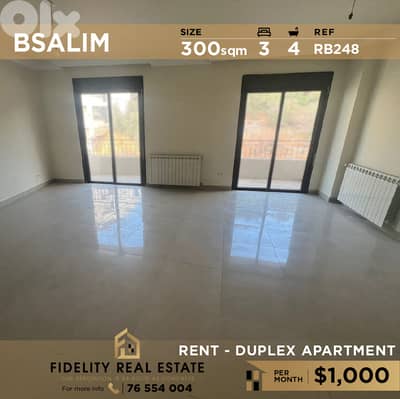 Apartment Duplex for rent in Bsalim RB248  دوبلكس  للإيجار في بصاليم،