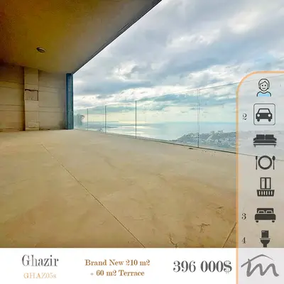 Ghazir | Signature | Brand New 215m² + 60m² Terrace | Open Sea View
