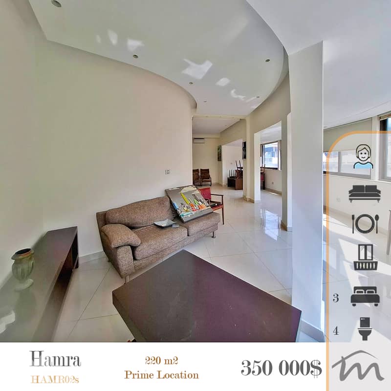 Hamra | Prime Rental Investment | 220m² 3 Bedrooms Ap | Prime Location 0