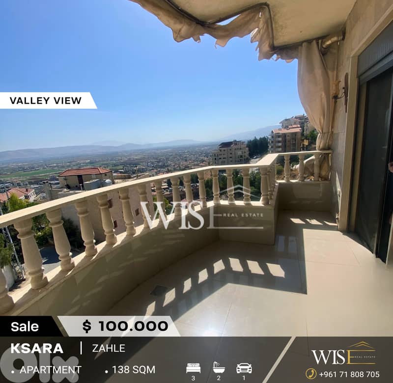 138 SQM Apartment for SALE in Ksara - Zahle! 0