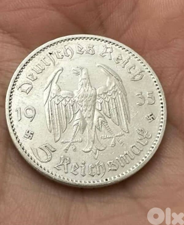 German Nazi Silver Coin year 1935 Memorial for the Potsdam Church 0