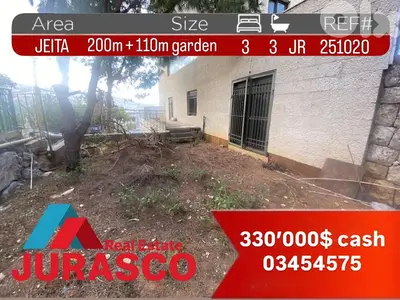 apartment jeita 200m + 110m garden / شقة في جعيتا مع حديقة