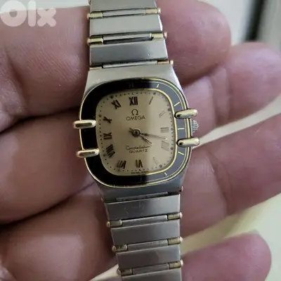 lady's omega constellation gold and steel