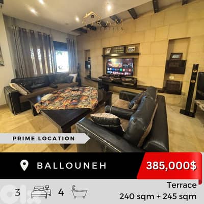 Ballouneh | 240 sqm + 245 sqm Terrace | Prime Location