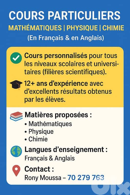 Private Tutor - scientific courses for school and university 0