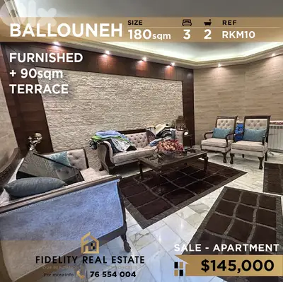 Apartment for sale in Ballouneh RKM10 شقة للبيع في بلونة