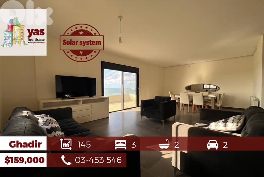 Renovated 3-Bedroom Apartment in Ghadir – Unblockable Sea View with 0