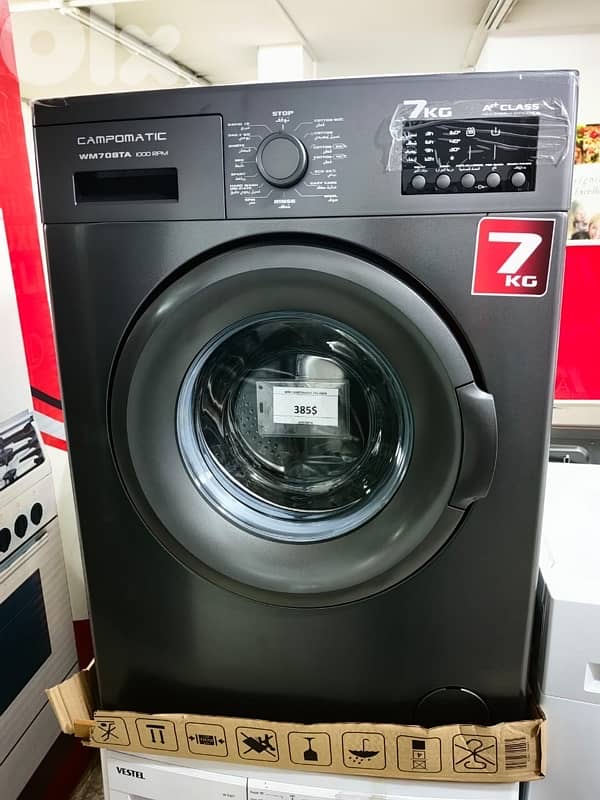 Washer Campomatic 7kg Silver غسالة كامبوماتيك لون فضي 0